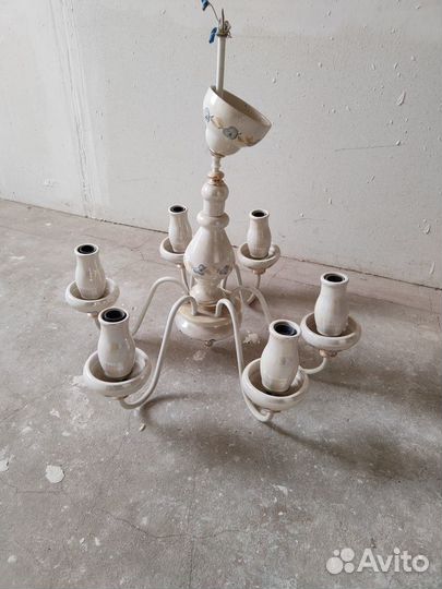 Люстра СССР фарфор перламутр