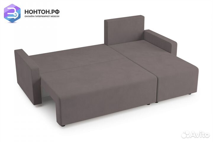 Диван угловой еврокнижка Мидгард светло-коричневый