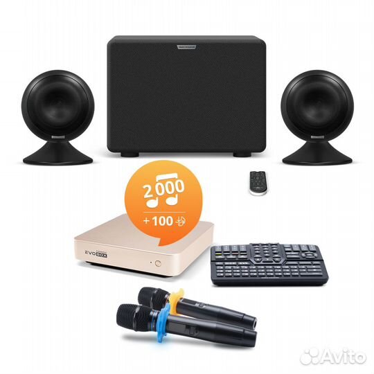 Караоке комплект EvoBox+EvoSound Sphere+Микрофоны