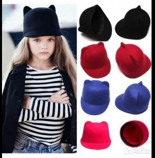 Шляпа и кепа с ушками детская, 3-5 лет