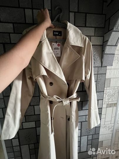 Тренч плащ бежевый