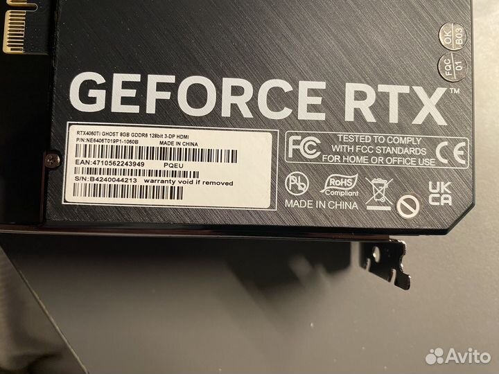 RTX 4060Ti 8 Gb Gainward Ghost