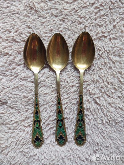 Серебряные ложки с эмалью