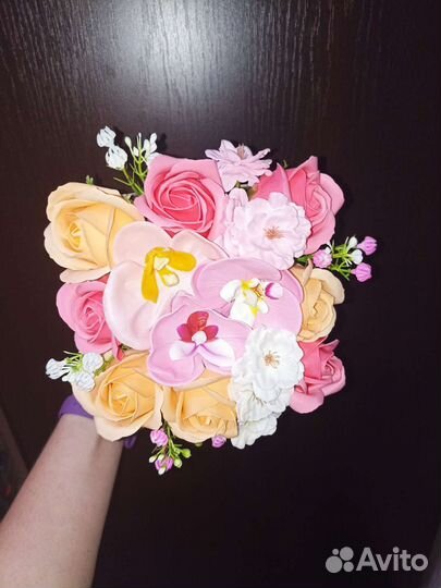 Букет из мыльных роз