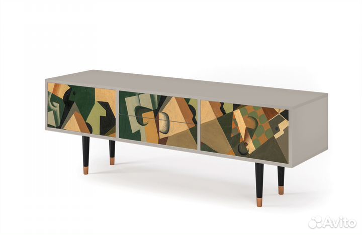 Тв-тумба T4 - Сатин - Glass and Checkerboard