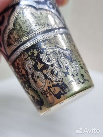 Серебряная стопка, 875 проба, Звезда