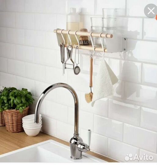 Полка с крючками Нереби Икеа