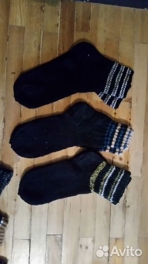 Шерстяные вязаные носки большого размера