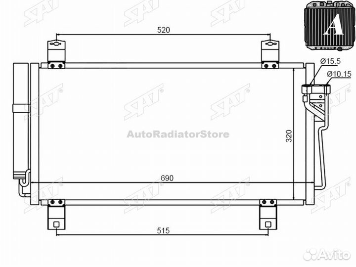 Радиатор кондиционера Mazda Mazda6 07-12 / Atenza