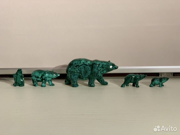 Фигурки из малахита «Медведь»