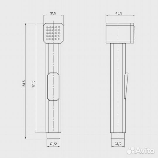 Гигиеническая лейка iddis черная матовая Axes (AX