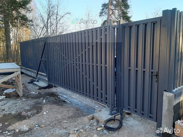 Автоматические откатные ворота Алютех