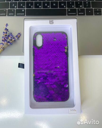 Чехол для iPhone X/XS c пайетками