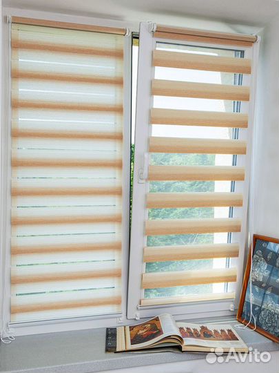 Рулонные шторы жалюзи день-ночь зебра