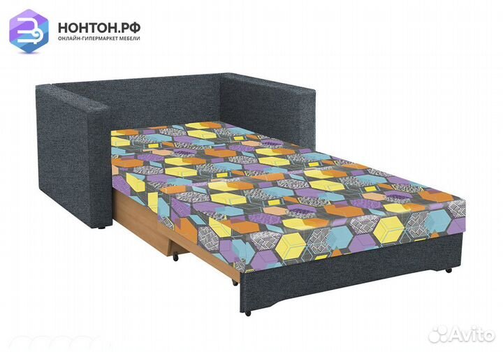 Диван выкатной Виктория-5 с узором серый