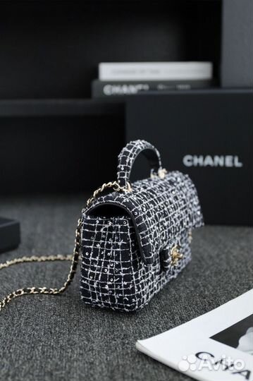 Сумка chanel mini handle твид