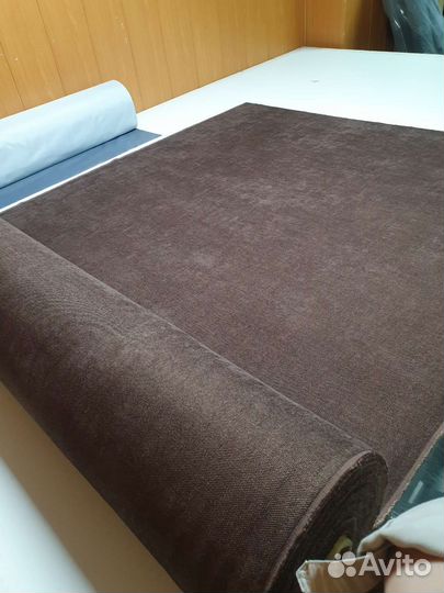 Ткань мебельная рогожка коричневая