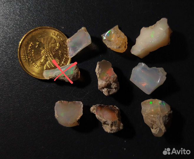 Опалы эфиопские необработанные натуральные много