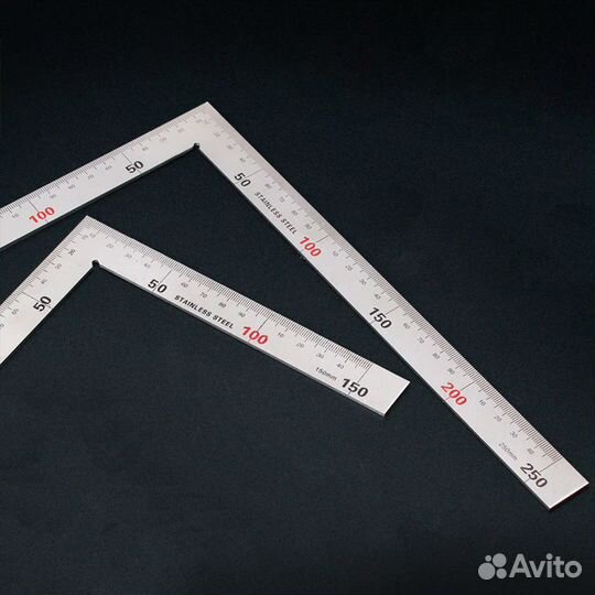 Линейка угловая / угольник 15х30 см, металл