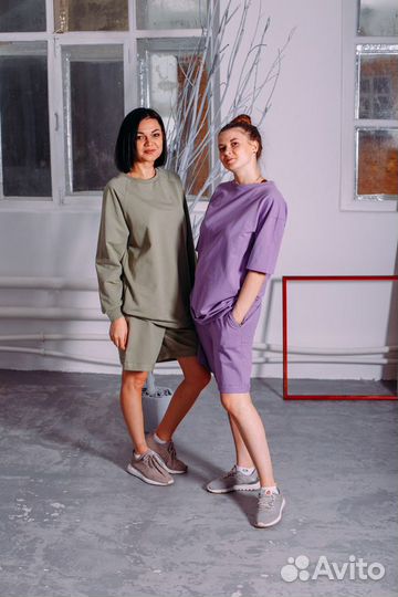 Летний костюм с шортами из хлопка