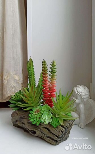 Суккуленты искусственные в кашпо