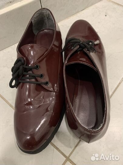 Бордовые Ботильоны Полуботинки туфли