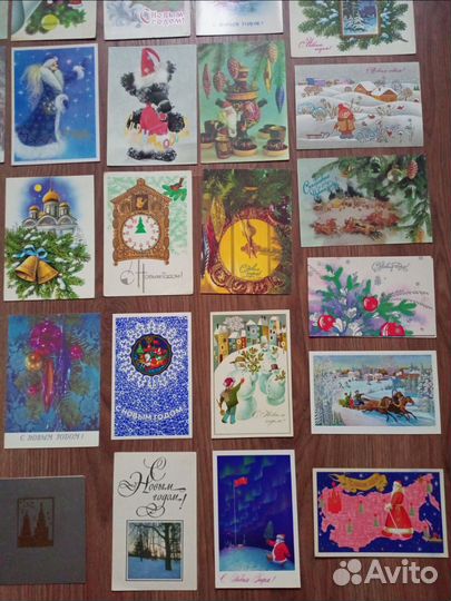Новогодние советские открытки. Чистые