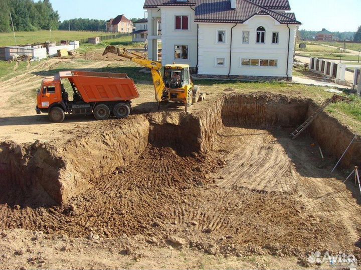 Вывоз грунта.копка котлованов