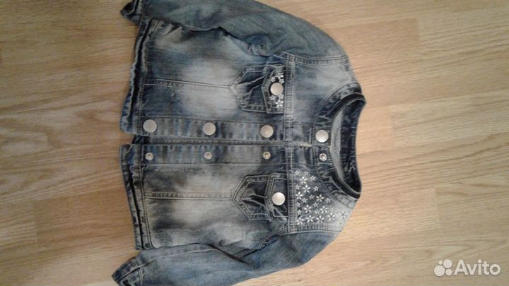 Джинсовая куртка пиджак для девочки 92