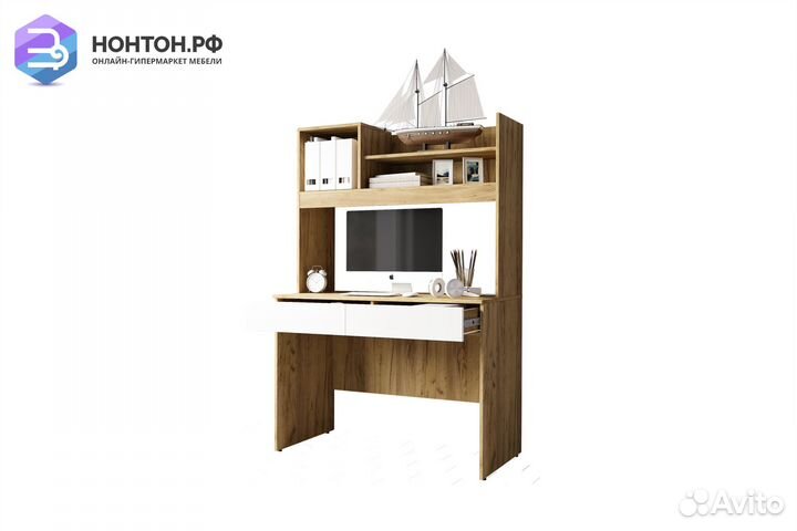 Стол письменный Селфи крафт / белый