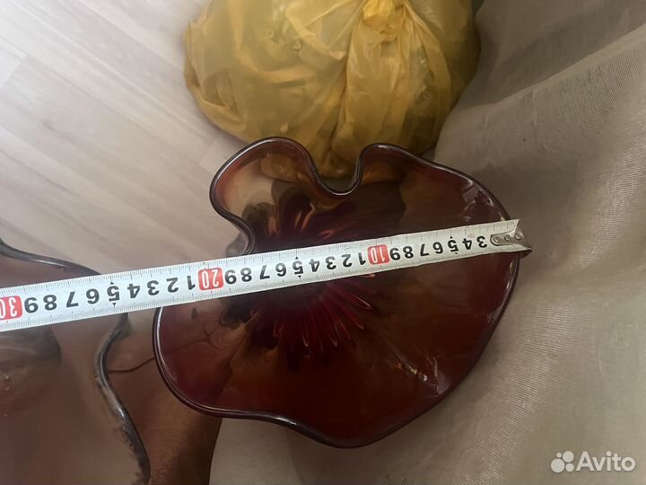 Ваза цветное стекло чехословакия богемия