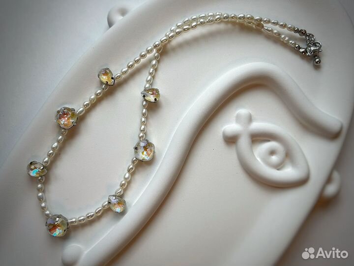 Колье-чокер натурального жемчуга