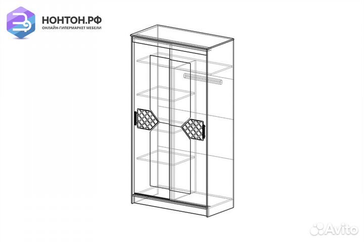 Шкаф-купе Николь 2 венге / лиственница светлая