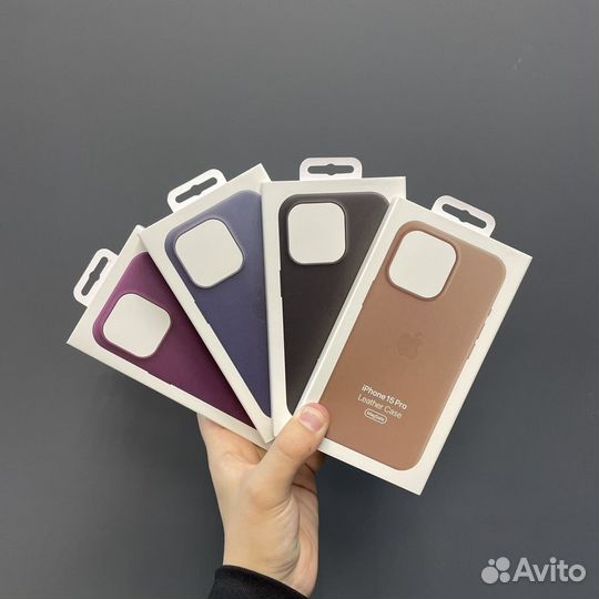 Чехол Leather Case iPhone 15 Pro