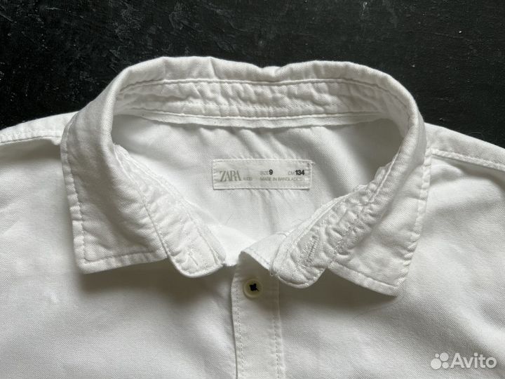 Рубашка школьная белая zara р-р 134