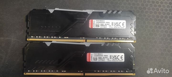 Оперативная память ddr4 16gb 3200 2x8 fury rgb