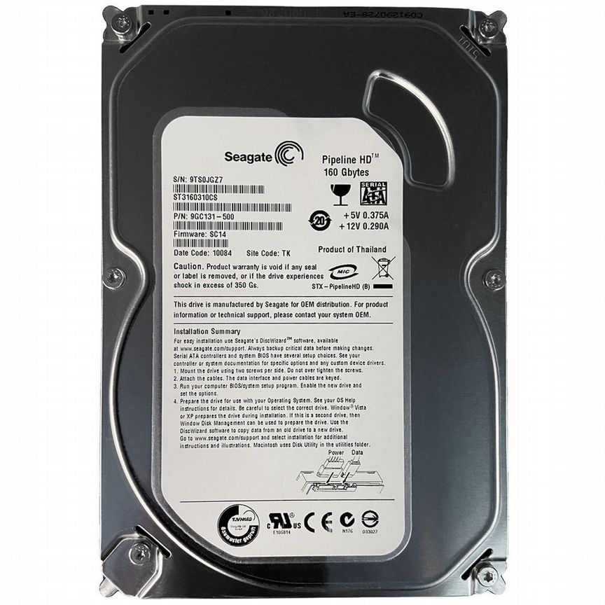 [ST3160310CS] Жесткий Диск Seagate 160gb Sata3.5" St3160310cs