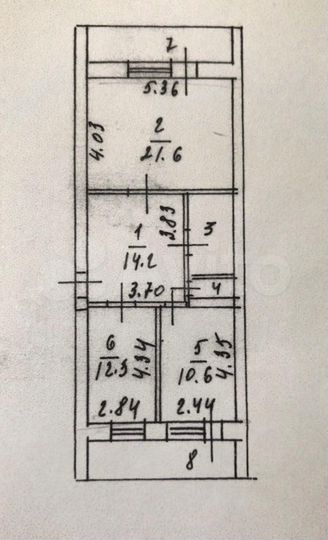 2-к. квартира, 70 м², 3/5 эт.