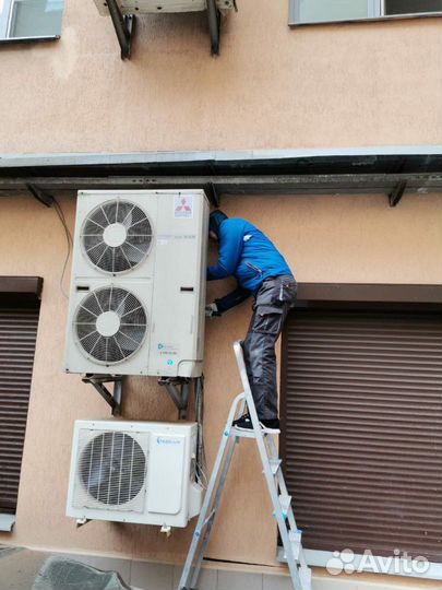 Промышленный альпинист,установка кондиционеров