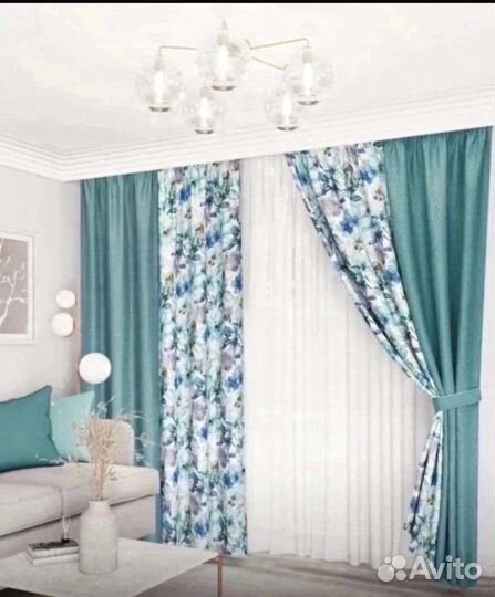 Шторы комбинированные 4м