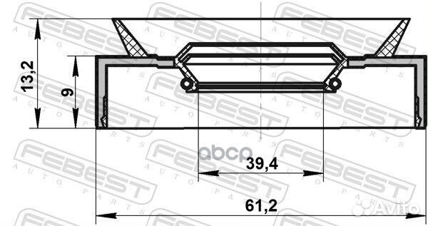 Сальник привода 41X61X9X13 95PAS41610913R Febest