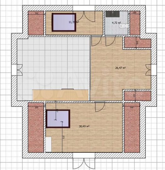 Дом 220 м² на участке 5 сот.