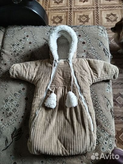 Зимний конверт в коляску на овчине