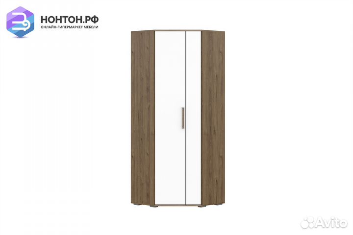 Шкаф угловой Гарвард гикори темный / белый