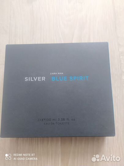 Духи Zara. silver+blue spirit 100+100ml мужские