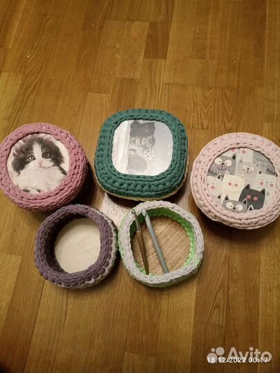 Вязанные корзины