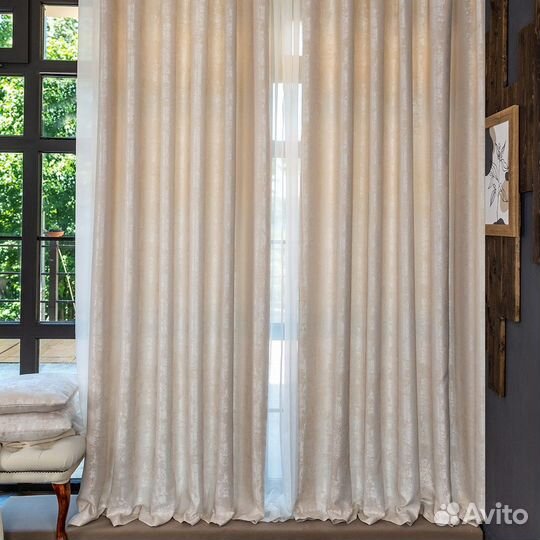 Шторы мрамор Зарина молочный