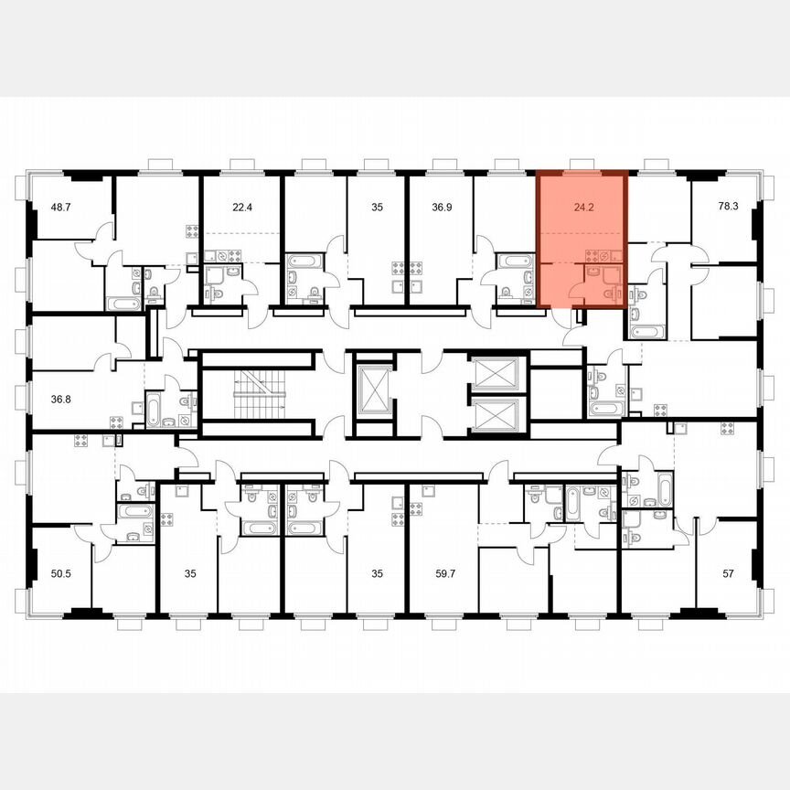 Квартира-студия, 23,6 м², 24/24 эт.