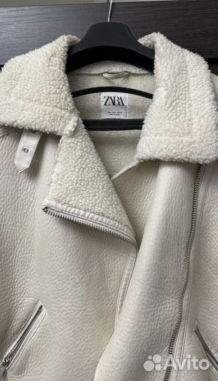 Популярная дубленка zara оригинал зара белая
