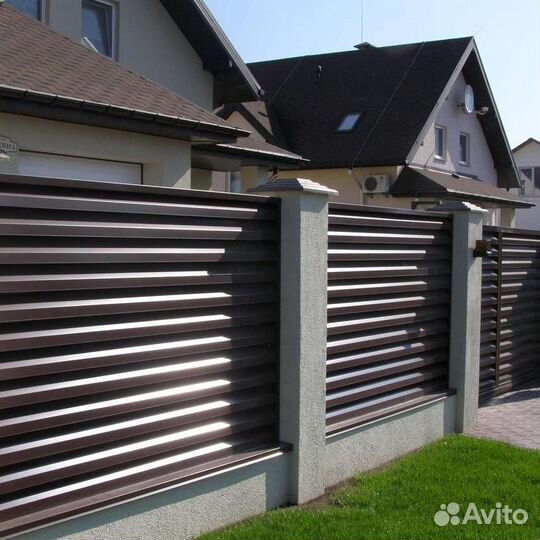 Металлический забор Жалюзи GL 0,5 RAL 8012